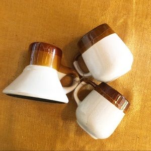 Vintage Set of 3 pottery Mid Century Mugs